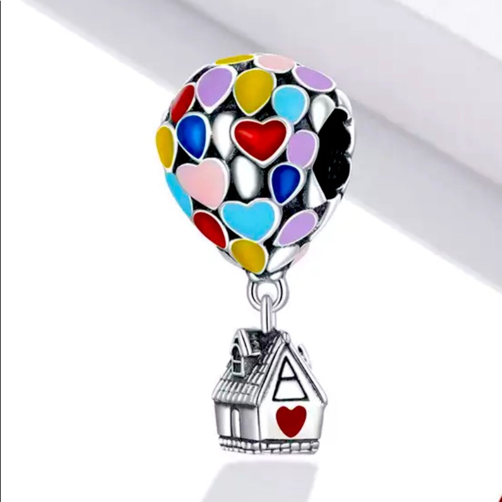 STERLING SILVER FAMILY HOT AIR BALLOON CHARM